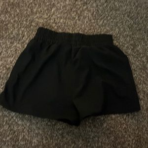 black athletic shorts